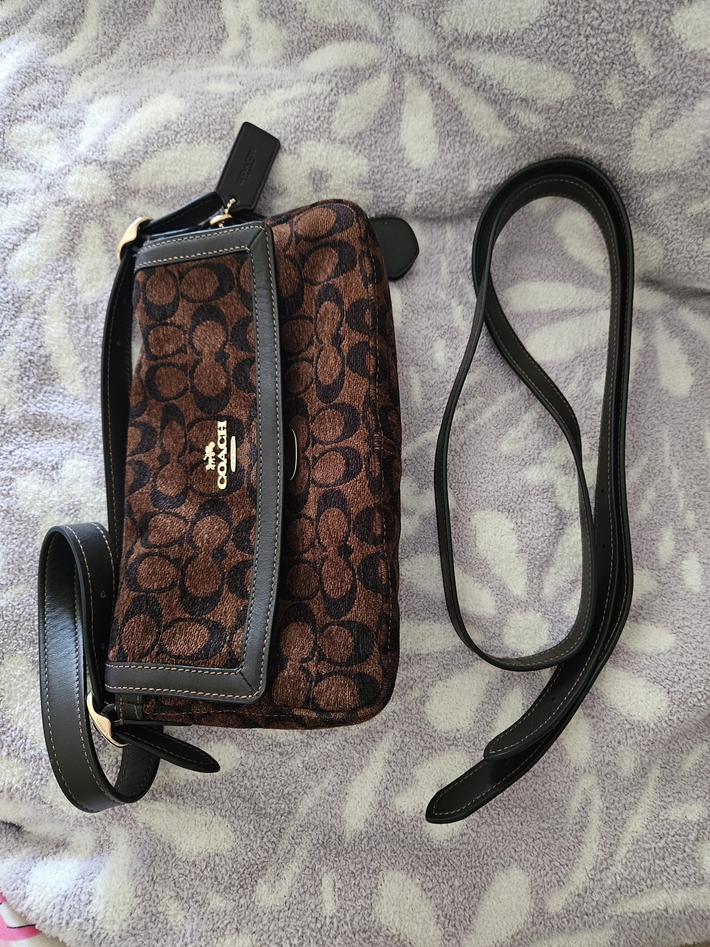 Coach Small Brown and Black Signature Jacquard Shoulder Bag - Picture 10 of 10